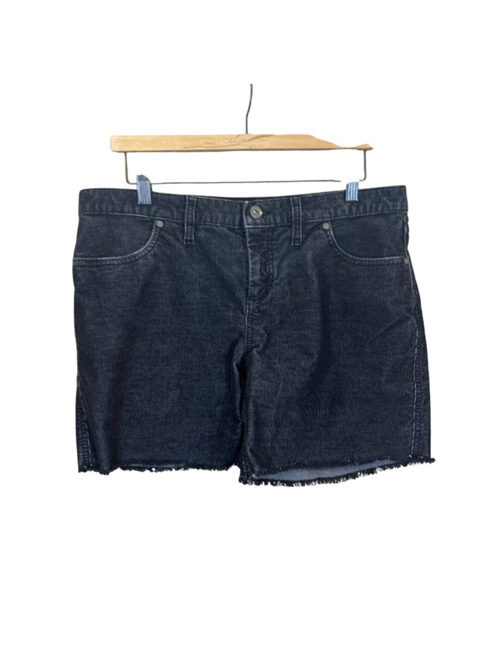 Carve Oahu Black Corduroy Mid Rise Shorts 8